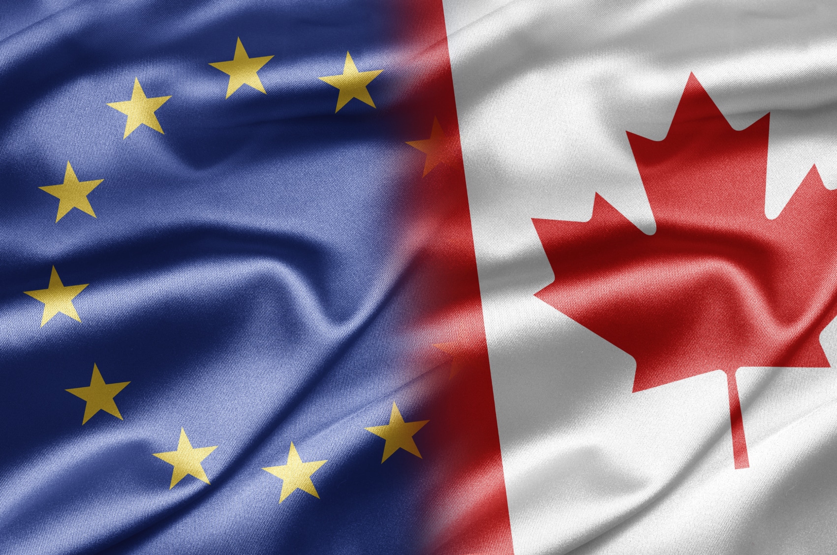 EU. Canada flags