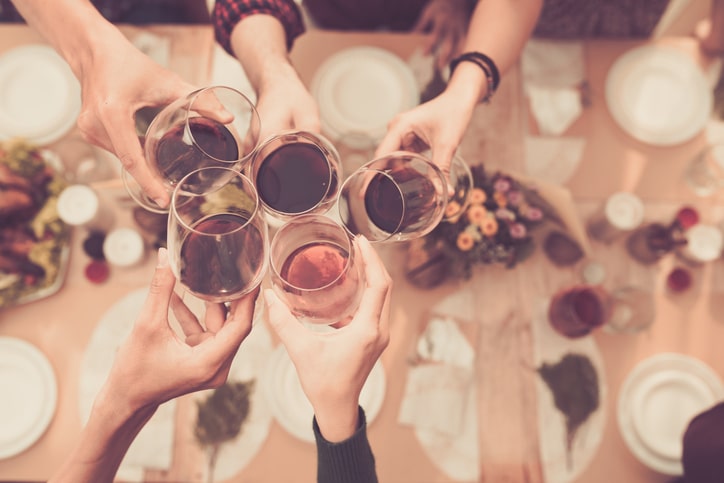 Friends Toasting Glasses