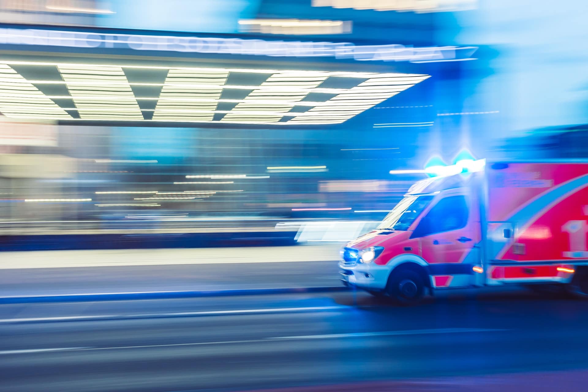 An ambulance representing injuries from a motor vehicle accident necessitating statutory accident benefits