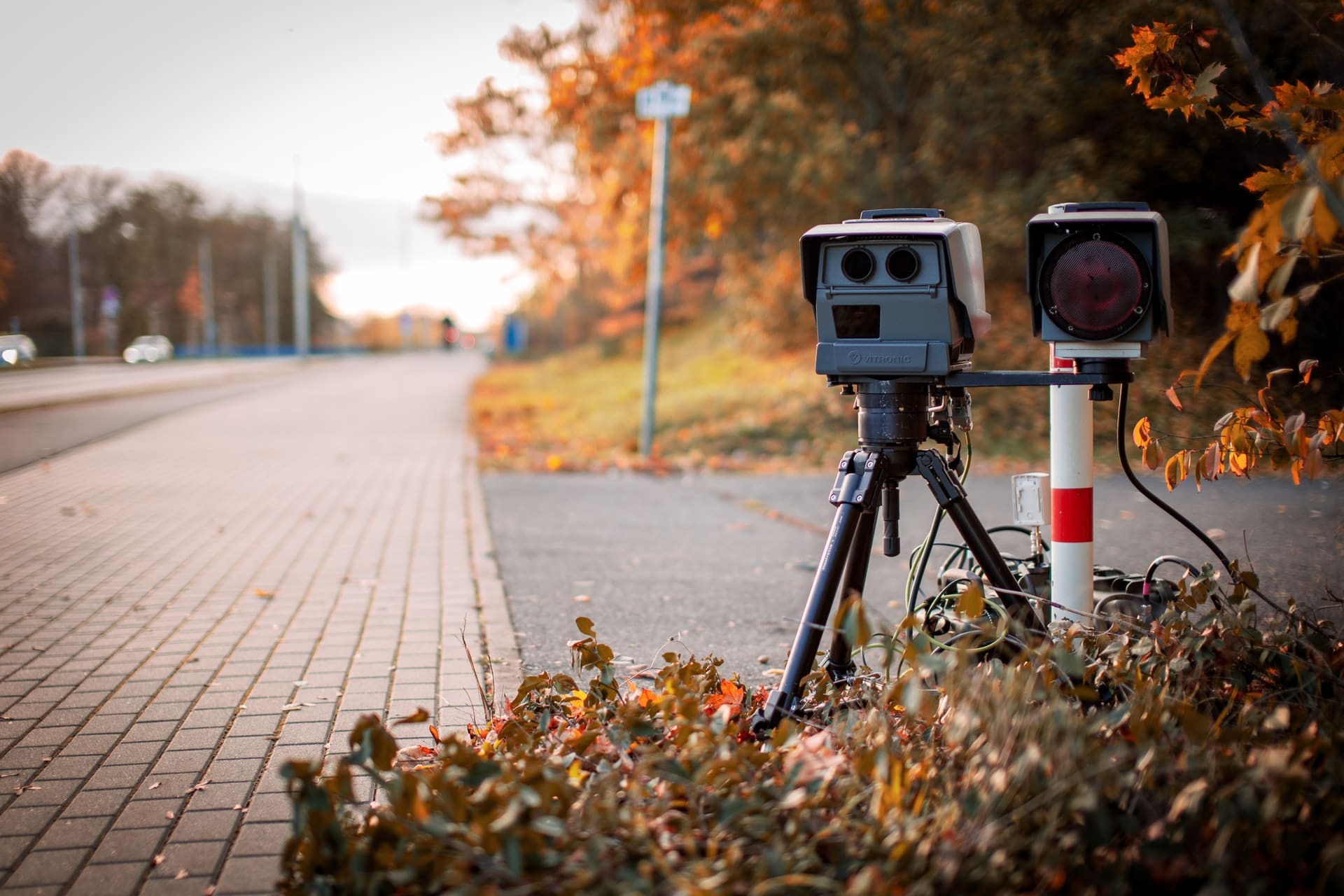 A camera set up to catch speeding drivers representing the increase in dangerous driving during the pandemic