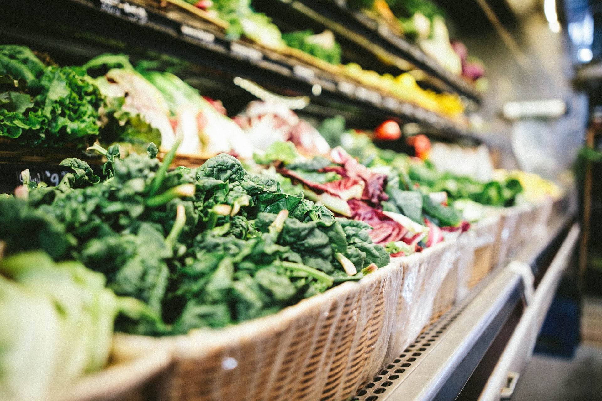 fresh produce in grocery store