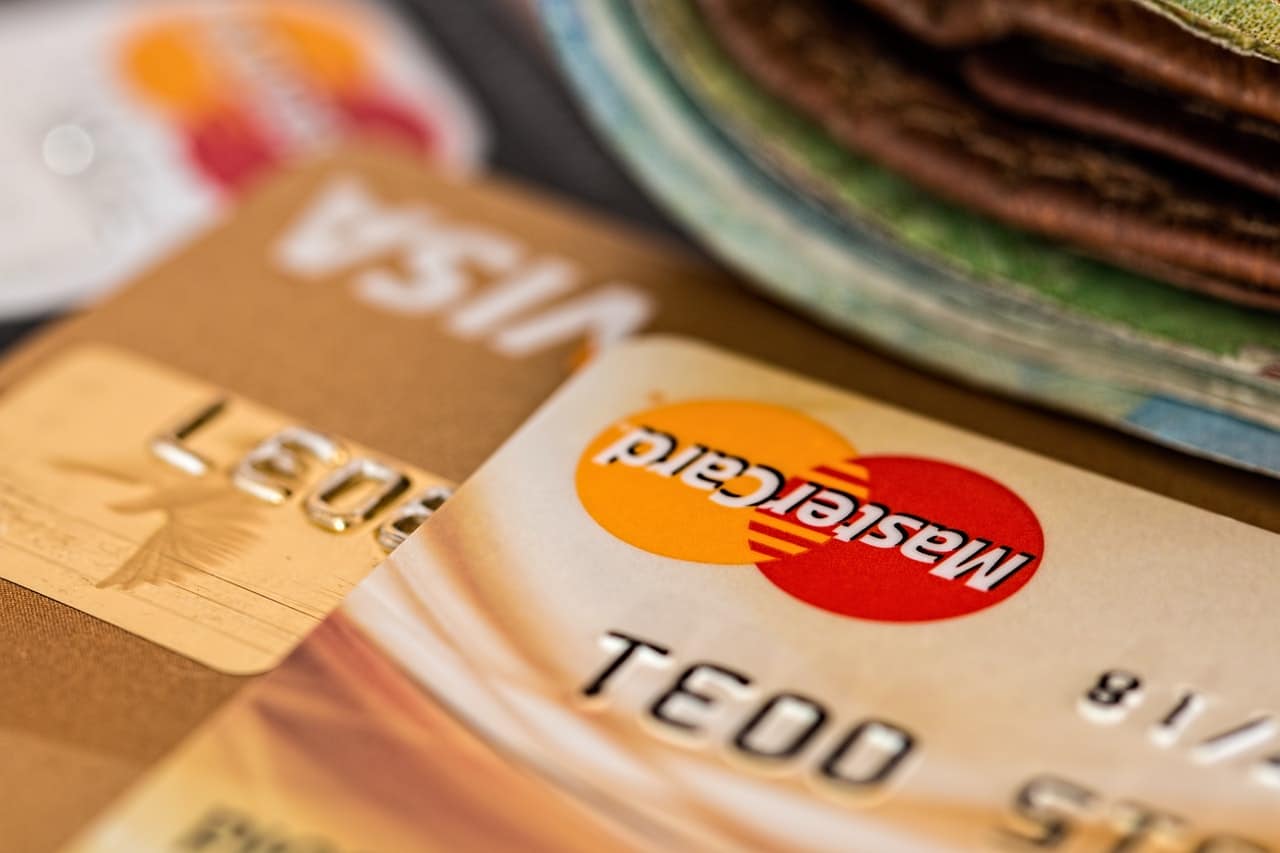 credit cards on a table