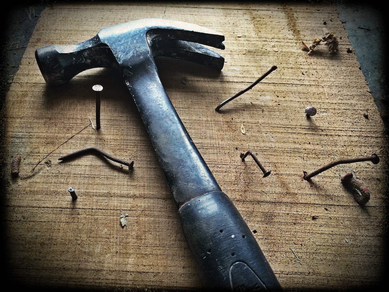 black hammer and nails