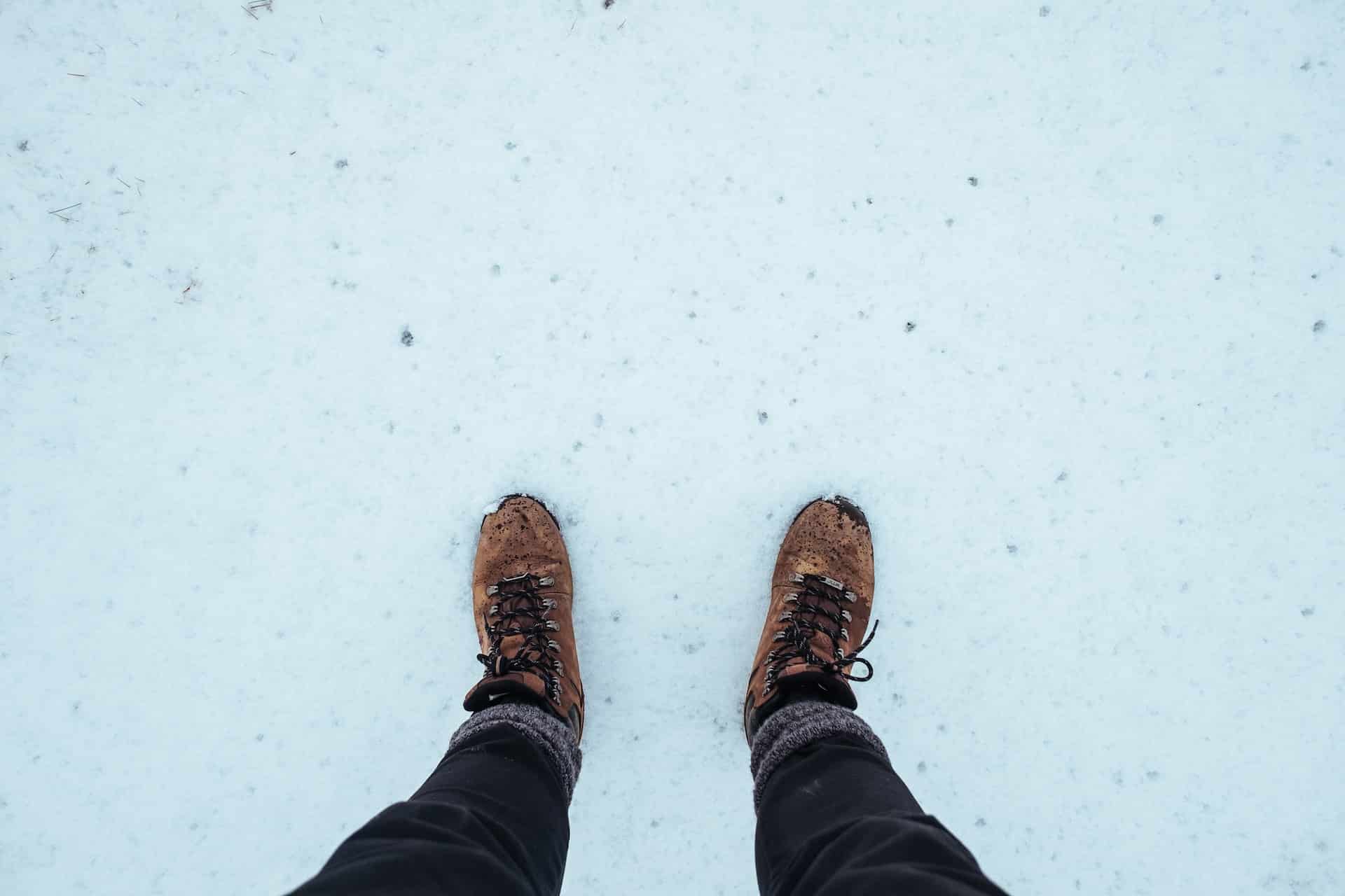 person standing in snow