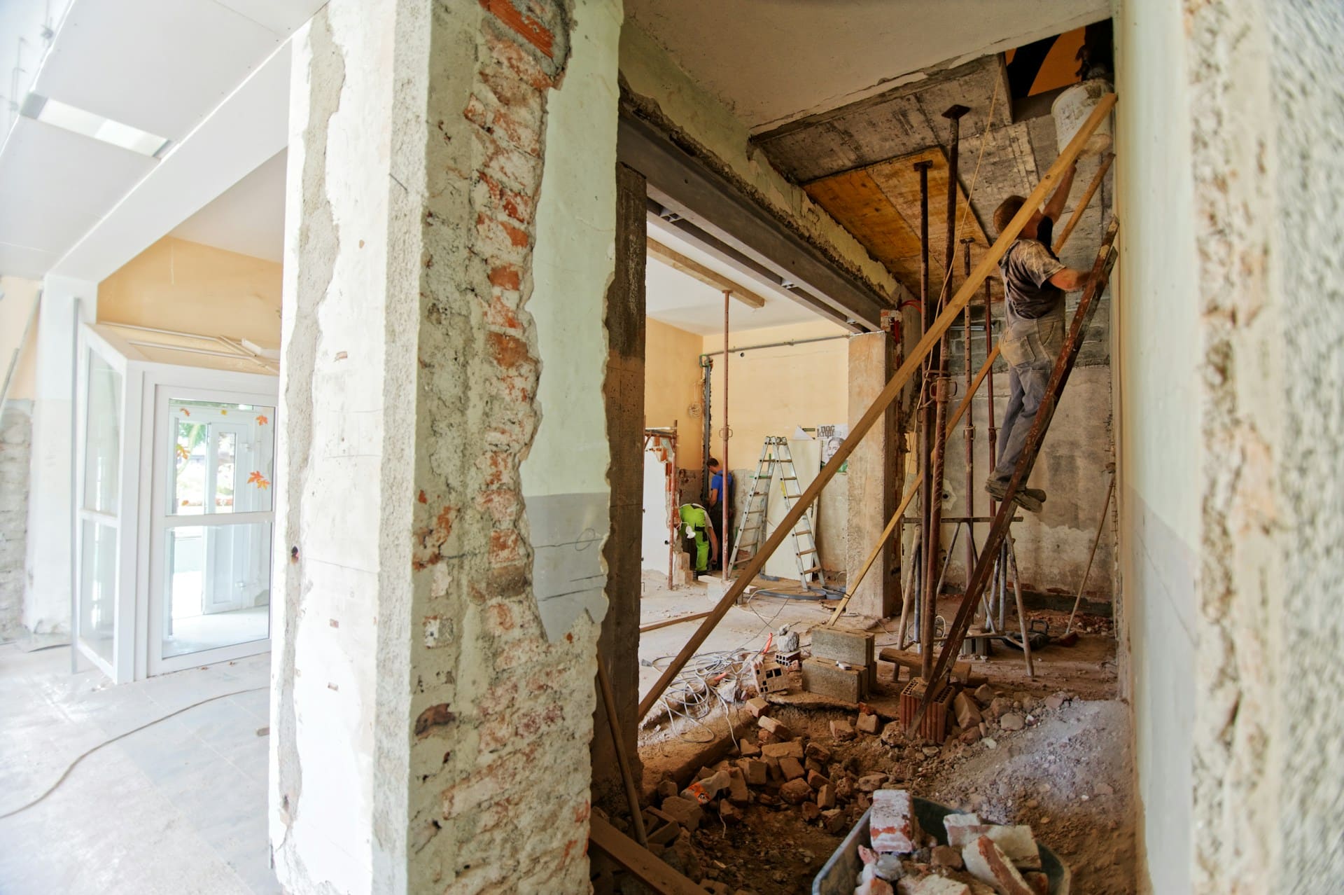 a person doing heavy renovations to a property