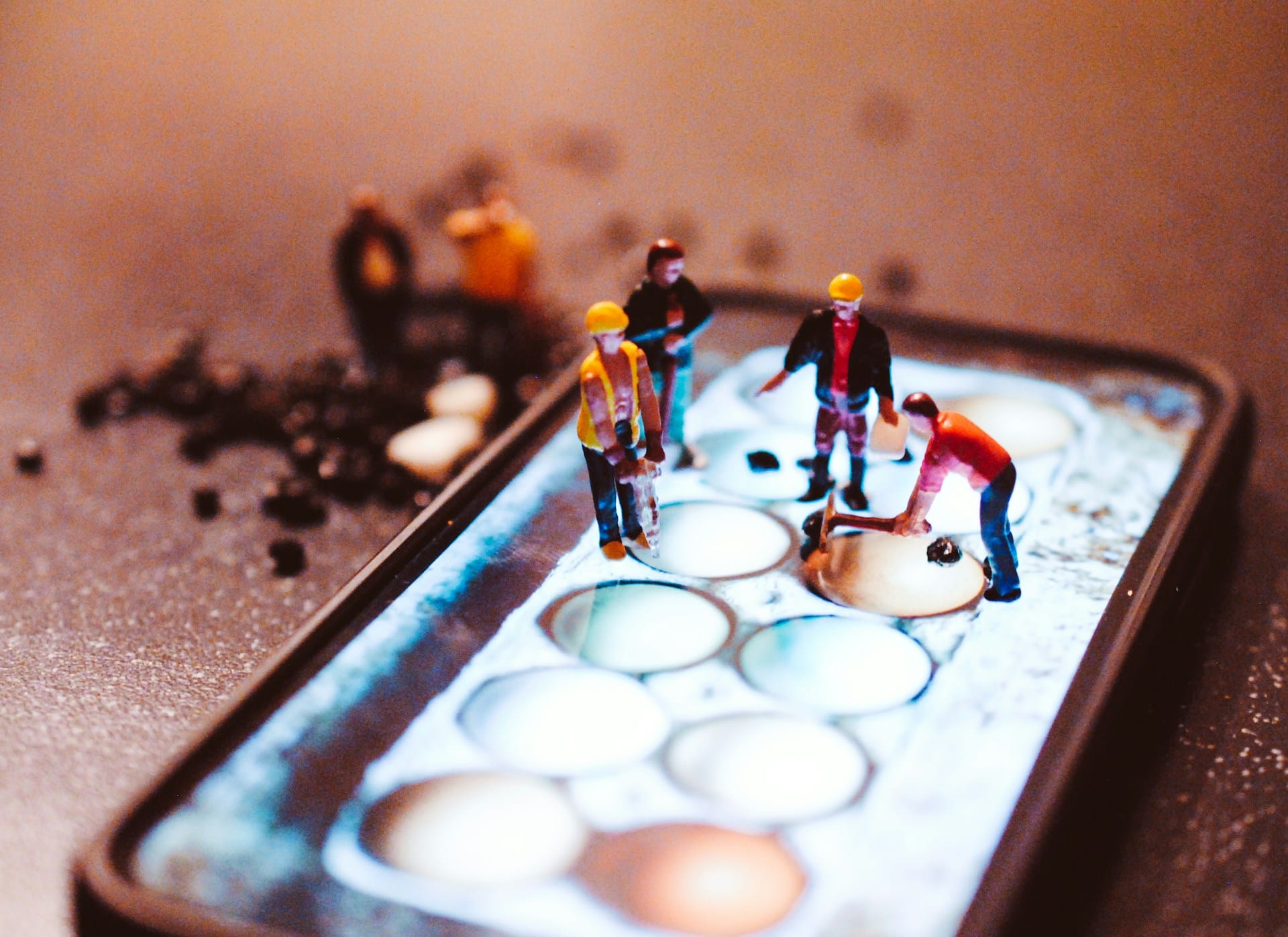 tiny model construction workers