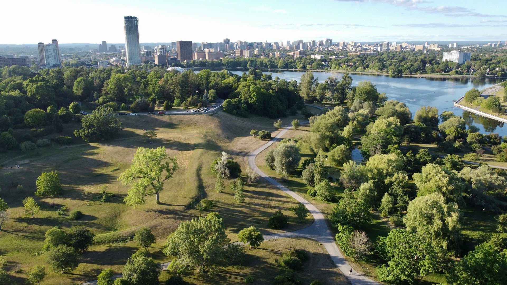 An aerial view of the Ottawa skyline with a park and river in the foreground, representing Best Law Firms Canada.